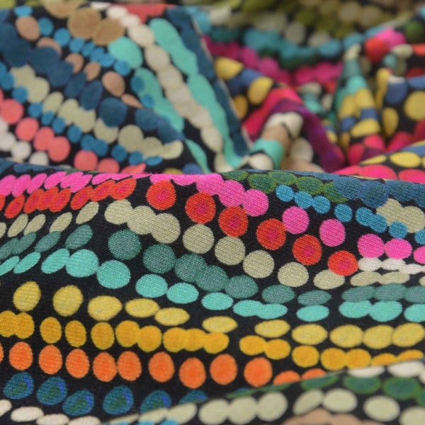 Viscose jersey with colourful dots from Hilco - 145 cm wide - matt fabric, dots