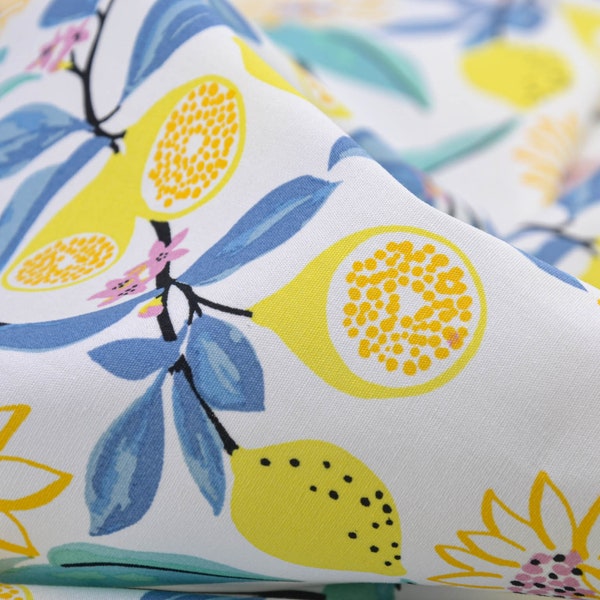 Cotton fabric with lemons from Spain by Katia - 145 cm wide - patterned fabric