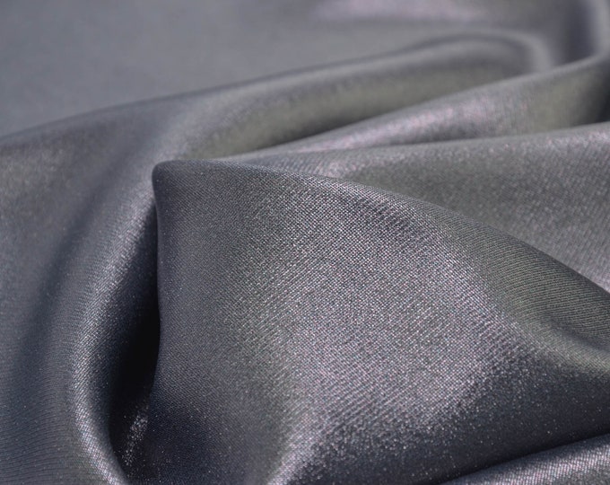 Abendmode Microfaser Glitzer Silber Tessuto Alta Moda - 140cm breit - Stoff beschichtet UNI