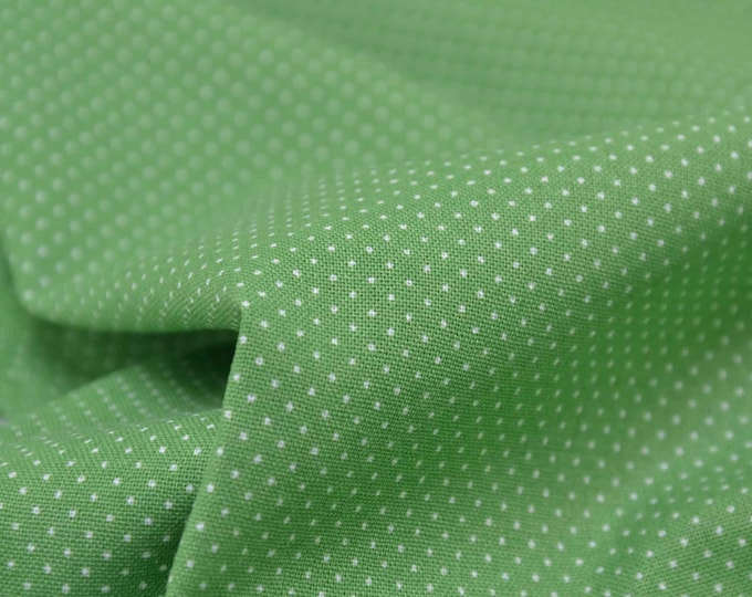 Baumwollstoff Wales grün mit Punkten von Westfalenstoffe - 150cm breit - Stoff glatt, Punkte