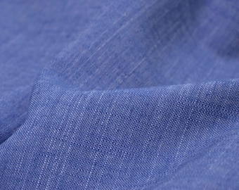 Linen fabric with viscose and polyester, solid melange blue - 140 cm wide - melange fabric