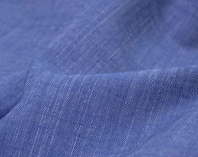 Leinenstoff mit Viskose und Polyester uni, meliert blau  - 140cm breit - Stoff meliert, melange