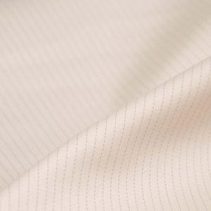 Trouser fabric made of cotton with stretch in beige with grey stripes - cm wide - fabric smooth, stripes