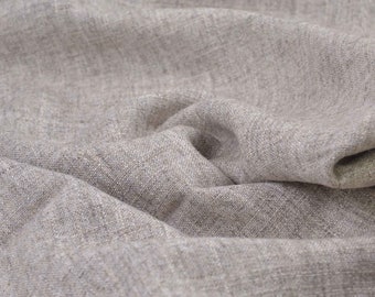Linen-viscose woven fabric in beige melange by Hilco - 145 cm wide - linen look fabric, melange