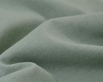 Tejido de punto acanalado, punto fino, tejido tubular de algodón en color menta - 100 cm de ancho - tejido liso, color liso