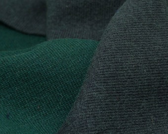 Knitted fabric with Angora wool Doubleknit green made in Italy - 130 cm wide - fabric matt UNI