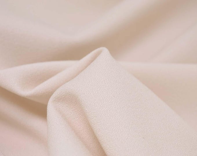Hosenstoff Georgette aus Schurwolle, Wolle in uni beige, creme - 150cm breit - Stoff matt, UNI