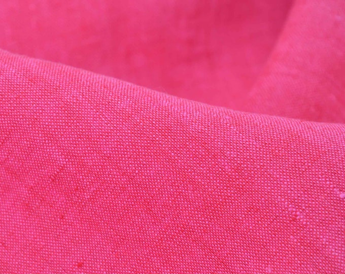 Leinenstoff reines Leinen Formentera uni pink von Hilco - 145cm breit - Stoff matt, UNI