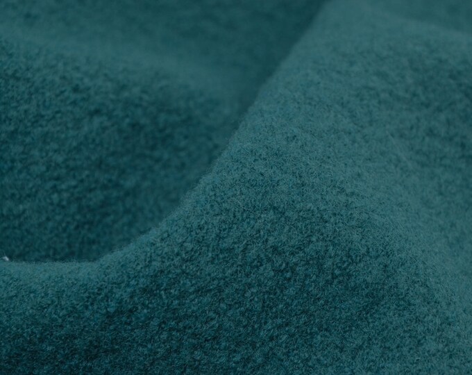 Coat fabric Lightweight Walker in plain petrol, blue by Hilco - 140 cm wide - fabric roughened UNI