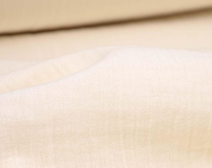 Musselin aus Baumwolle in uni creme weiß, eierschale, extra breit - 280cm breit - Stoff matt, UNI