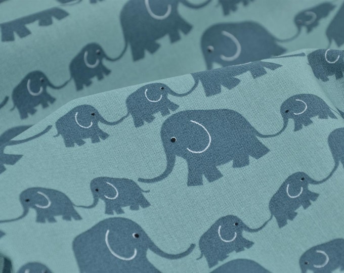 Baumwollstoff Junge Linie von Westfalenstoffe mit Elefanten - 150cm breit - Stoff gemustert Tiere