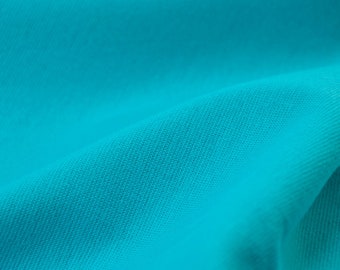 Fine rib knit fabric Heike made of cotton in turquoise - 100 cm wide - smooth fabric, solid color