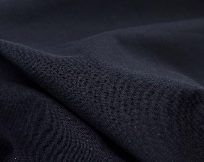 Blouse fabric batiste made of pure cotton in plain black, thin - 140 cm wide - fabric smooth, UNI
