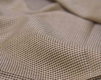 Dress fabric made of wool and silk in beige, brown melange - cm wide - fabric slightly glossy, melange