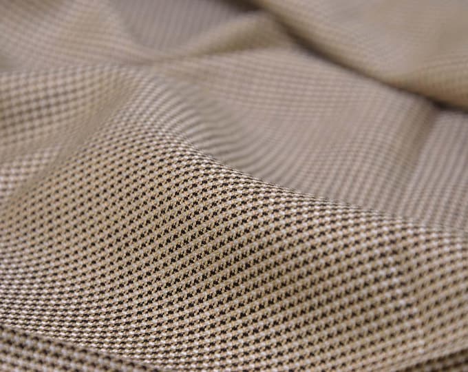 Dress fabric made of wool and silk in beige, brown mottled - cm wide - fabric slightly shiny, melange