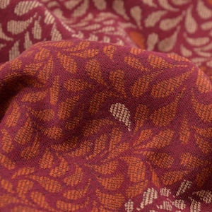Tejido de chaqueta loraler Double en rojo y naranja como punto liso con vellón estampado de leopardo - 150 cm de ancho - tela con adornos estampados