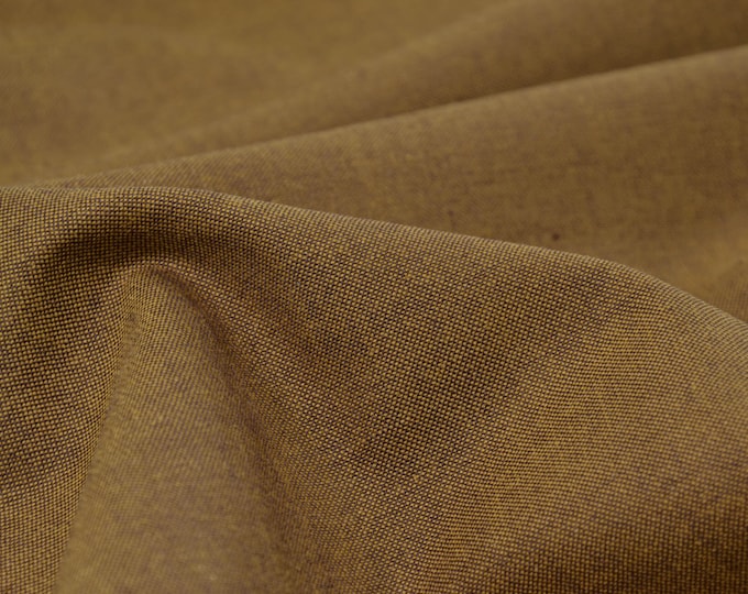 Baumwollstoff Webstoff uni melange braun, gelb von Westfalenstoffe - 150cm breit - Stoff glatt melange