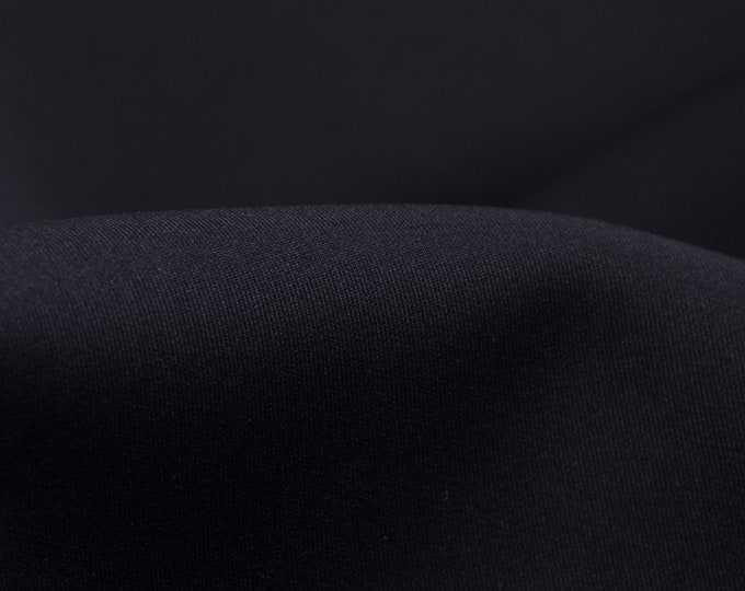 Black softshell fabric, soft, smooth, solid color, water-repellent - 135 cm wide - smooth fabric, solid color