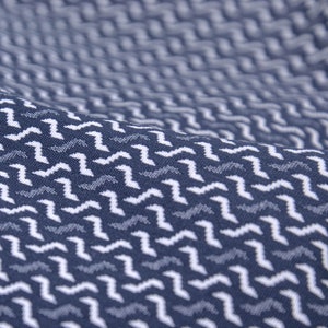 Trouser fabric made of cotton, viscose, stretch patterned blue - 135 cm wide - fabric patterned geometric pattern
