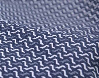 Trouser fabric made of cotton, viscose, stretch patterned blue - 135 cm wide - fabric patterned geometric patterns