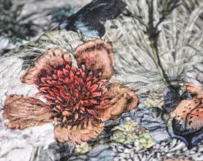 Designer fabric Cloque, Bubble, Floral Tessuto Alta Moda - 130 cm wide - Animal print fabric