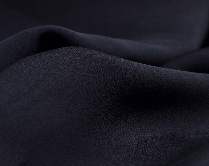 Abendmode Microware, Microfaser uni schwarz, knitterarm - 140cm breit - Stoff leicht glänzend, UNI