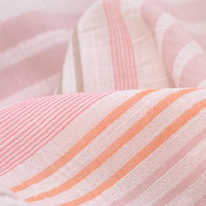Blouse fabric striped beige, pink made of cotton, viscose - 150 cm wide - fabric patterned stripes