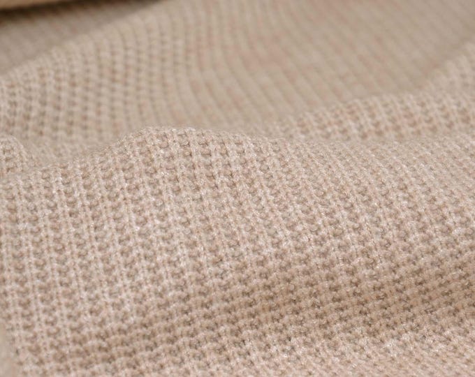 "Ancona" knitted fabric made of viscose in solid beige melange by Hilco - 170 cm wide - knitted fabric, melange