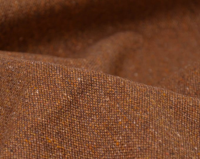 Trouser fabric "Benny", wool, mottled orange by Hilco - 145 cm wide - matt melange fabric