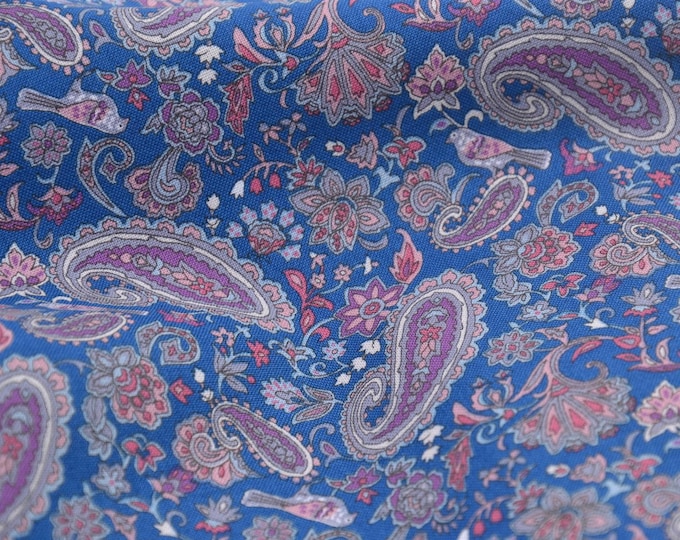 Paisley, Baumwollstoff, blau, lila
