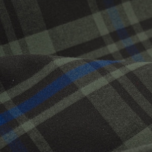 Coat fabric check double-face made of cotton brown, blue, green - 140 cm wide - fabric patterned checks