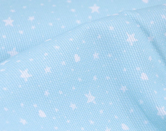 Baumwollstoff Dekostoff hellblau mit Sternen aus Baumwolle - 150cm breit - Stoff gemustert gemustert