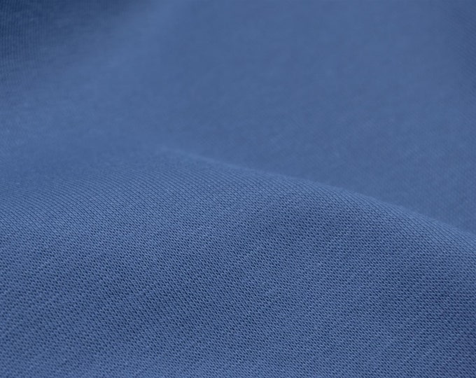 Jersey aus Bio-Baumwolle uni blau, jeansblau, weich, angeraut - 165cm breit - Stoff strick, UNI