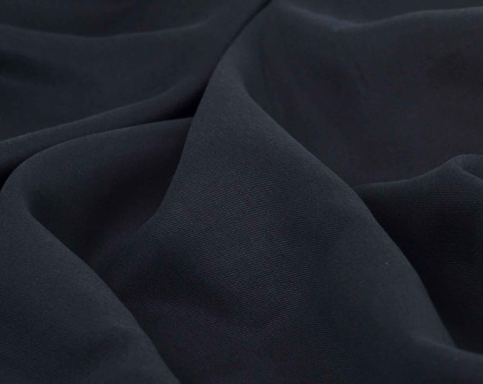 Blouse fabric woven from Tencel, solid black - 145 cm wide - smooth fabric, solid color