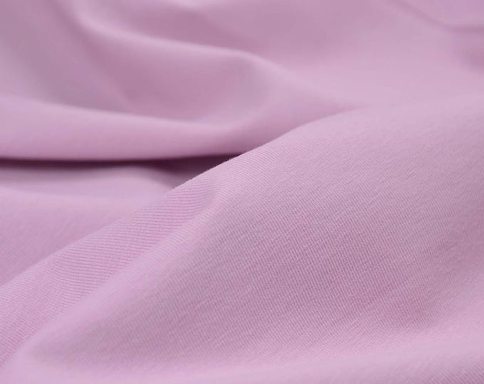 Jersey, basic cotton fabric in solid pink, lilac, and dusty rose by Hilco - 150 cm wide - matte fabric, solid color