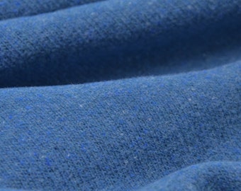 "Gillo" knitted fabric, cotton, blue, denim blue by Hilco - 175 cm wide - matte melange fabric