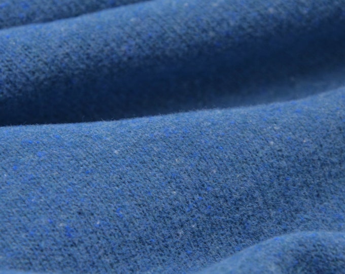 Strickstoff „Gillo“, Baumwolle, blau, jeansblau von Hilco - 175cm breit - Stoff matt melange