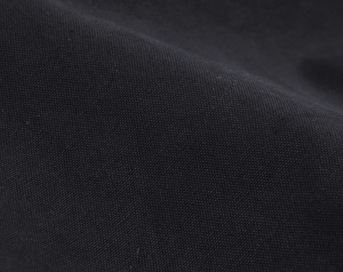 Canvas Heavy Washed by Mind the Maker in black - 145 cm wide - smooth fabric, solid color