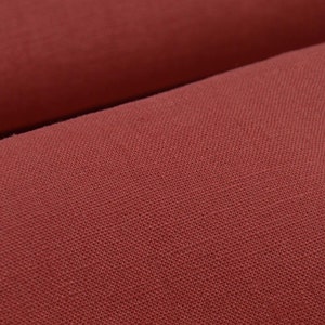 Organic linen fabric Mind the Maker Nisa, rust, red, brown, plain - 140 cm wide - smooth fabric UNI