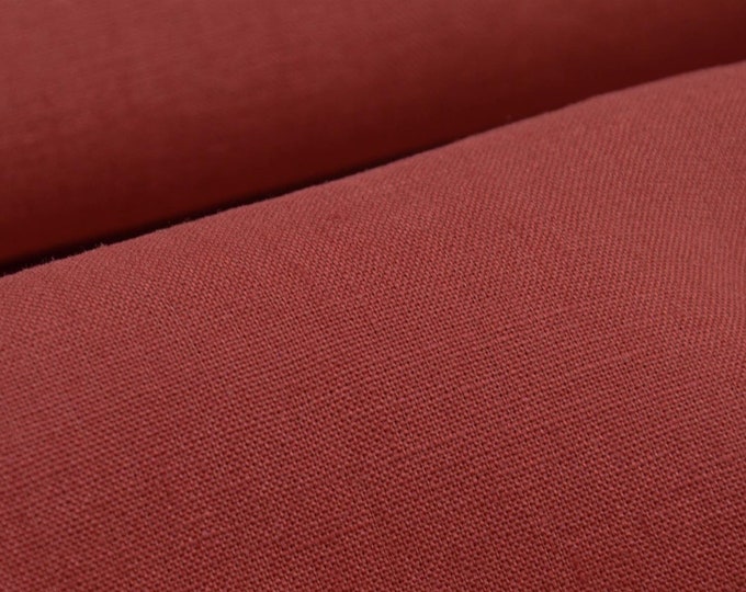 Leinenstoff Bio Mind the Maker Nisa, rost, rot, braun, uni - 140cm breit - Stoff glatt UNI