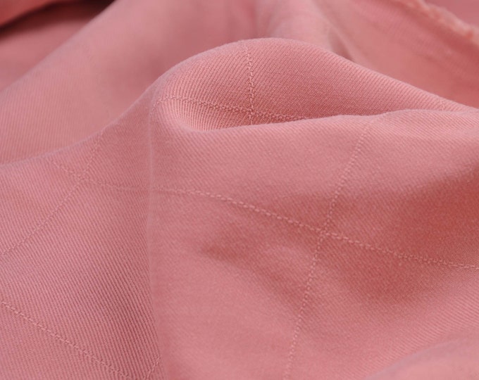 NEW! Fiber Mood Jacquard blouse fabric Tencel fabric, check old pink, pink