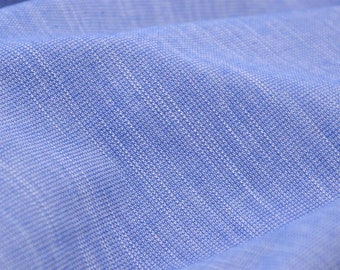 NEU! Baumwolle-Leinen-Mischung Stoff blau Leinenoptik meliert