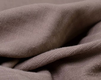 Trouser fabric made of cotton with linen look in beige, brown by Hilco - 145 cm wide - fabric can be used on both sides, UNI