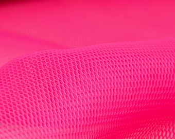 Dekostoff 3d Mesh, Netzstoff in neon pink für Taschen - 70cm breit - Stoff halb transparent, UNI