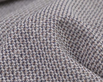 Knit fabric made of cotton and linen, melange, beige and grey - 145 cm wide - matte melange fabric