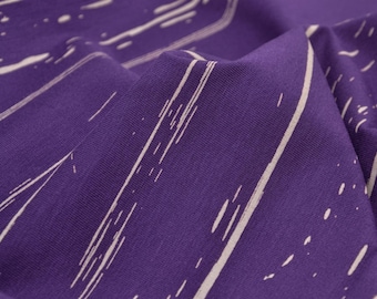 Jersey aus Ecovero Viskose von Mind the Maker in lila, beige - 160cm breit - Stoff glatt Streifen