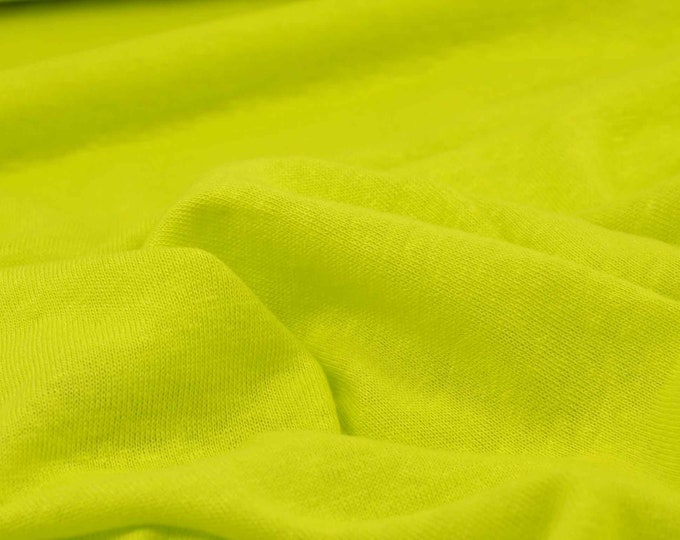 Linen jersey with viscose, thin and flowing, plain neon green - 160 cm wide - semi-transparent fabric, UNI