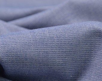 Cotton and viscose trouser fabric, blue melange - 135 cm wide - smooth melange fabric