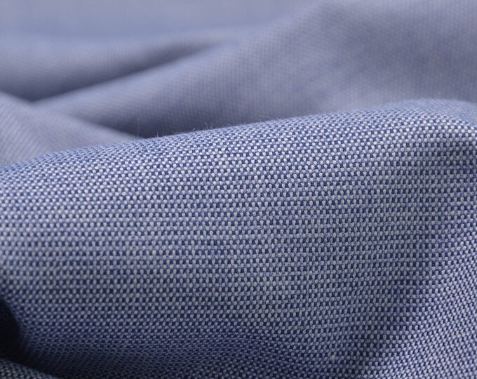 Hosenstoff Baumwolle, Viskose blau meliert - 135cm breit - Stoff glatt melange