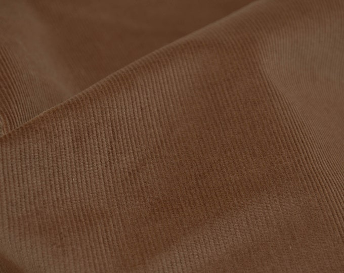 Kordstoff uni braun mit Stretch - 145cm breit - Stoff leicht glänzend UNI